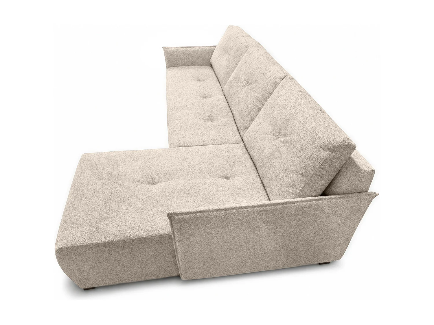 AX LIVING canapé d’angle Damascus beige avec fonction couchage coffre canapé-lit 212 cm droite