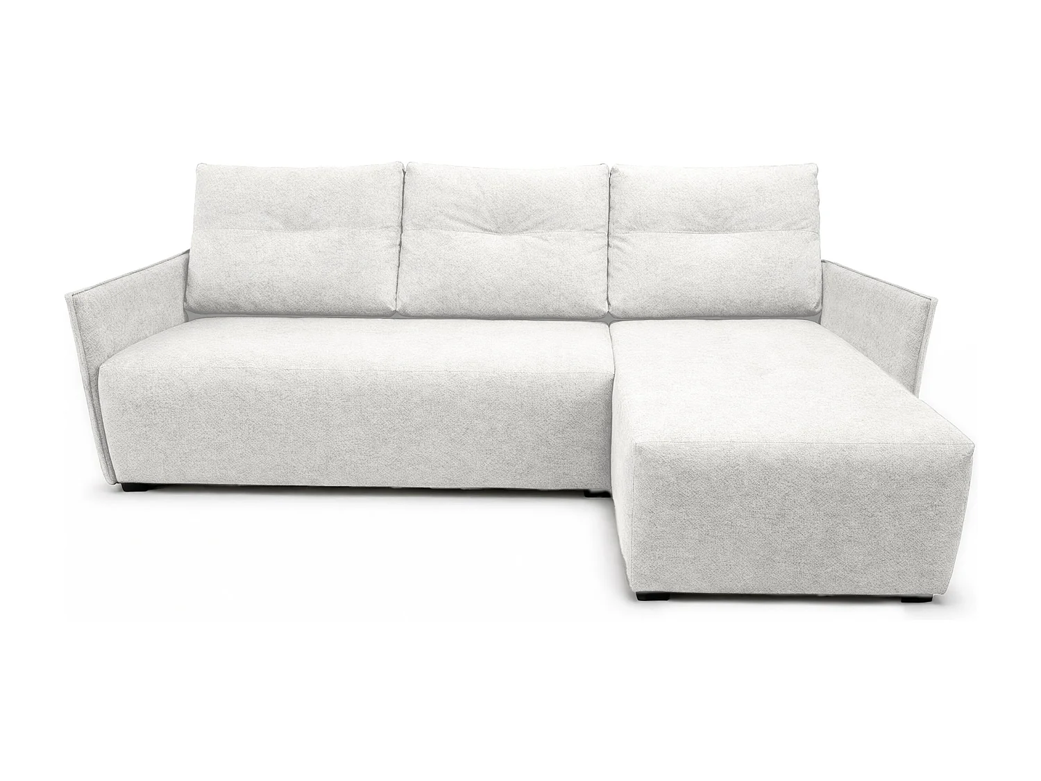 AX LIVING canapé d’angle Damascus blanc avec fonction couchage coffre canapé-lit 212 cm droite