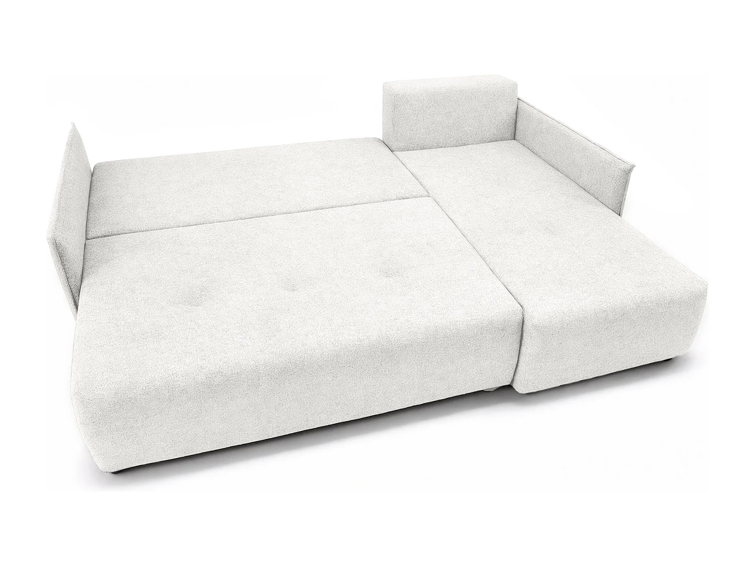 AX LIVING canapé d’angle Damascus blanc avec fonction couchage coffre canapé-lit 212 cm droite