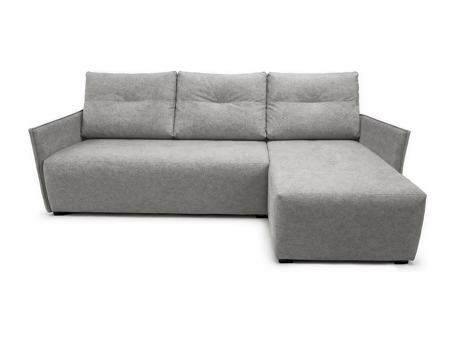 AX LIVING canapé d’angle Damascus gris clair avec fonction couchage coffre canapé-lit 212 cm droite