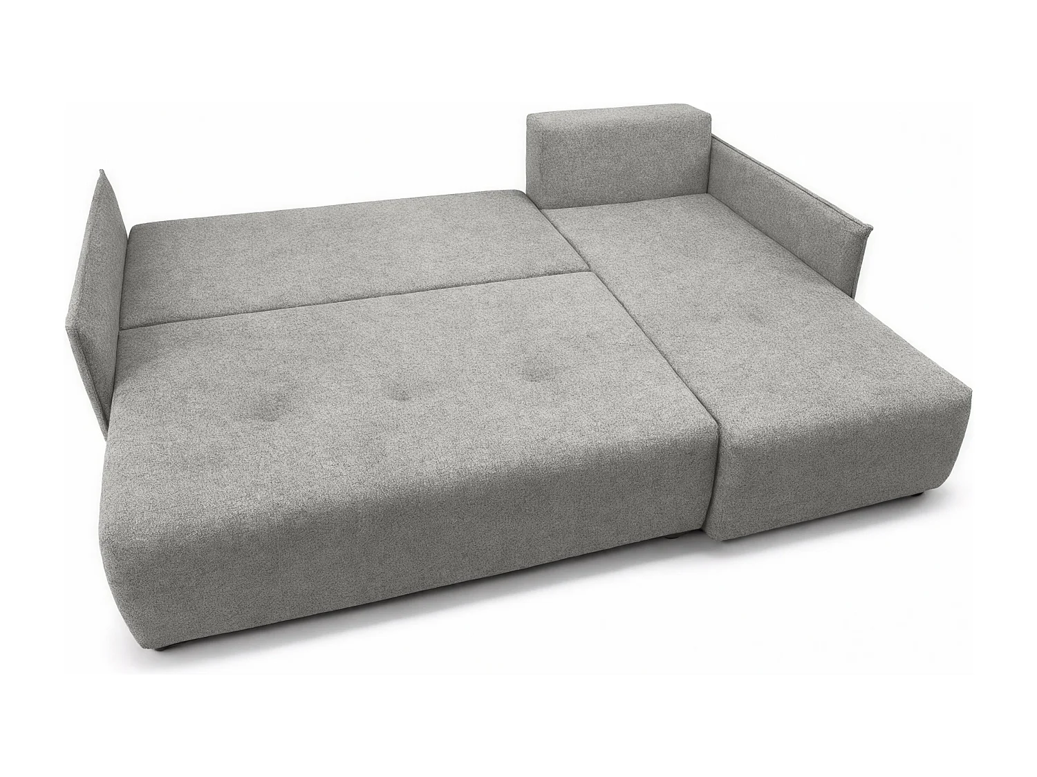 AX LIVING canapé d’angle Damascus gris clair avec fonction couchage coffre canapé-lit 212 cm droite
