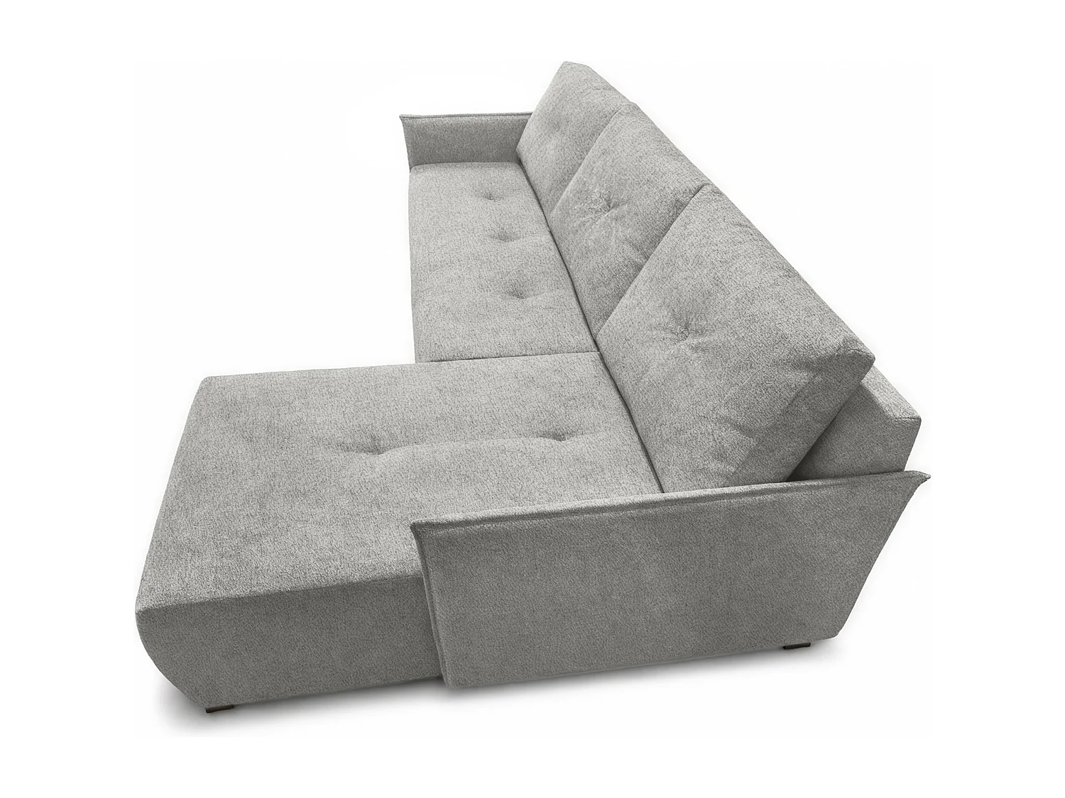 AX LIVING canapé d’angle Damascus gris clair avec fonction couchage coffre canapé-lit 212 cm droite