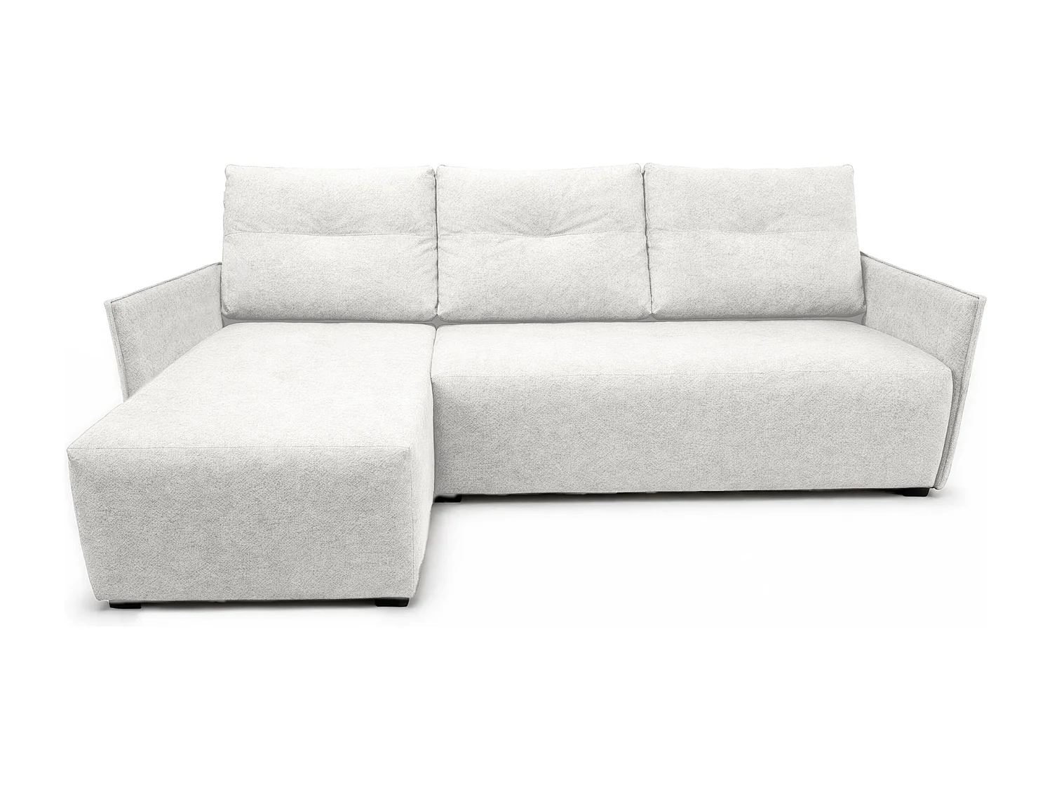 AX LIVING Ecksofa Damascus Weiß mit Schlaffunktion Bettkasten Schlafsofa 212 cm links