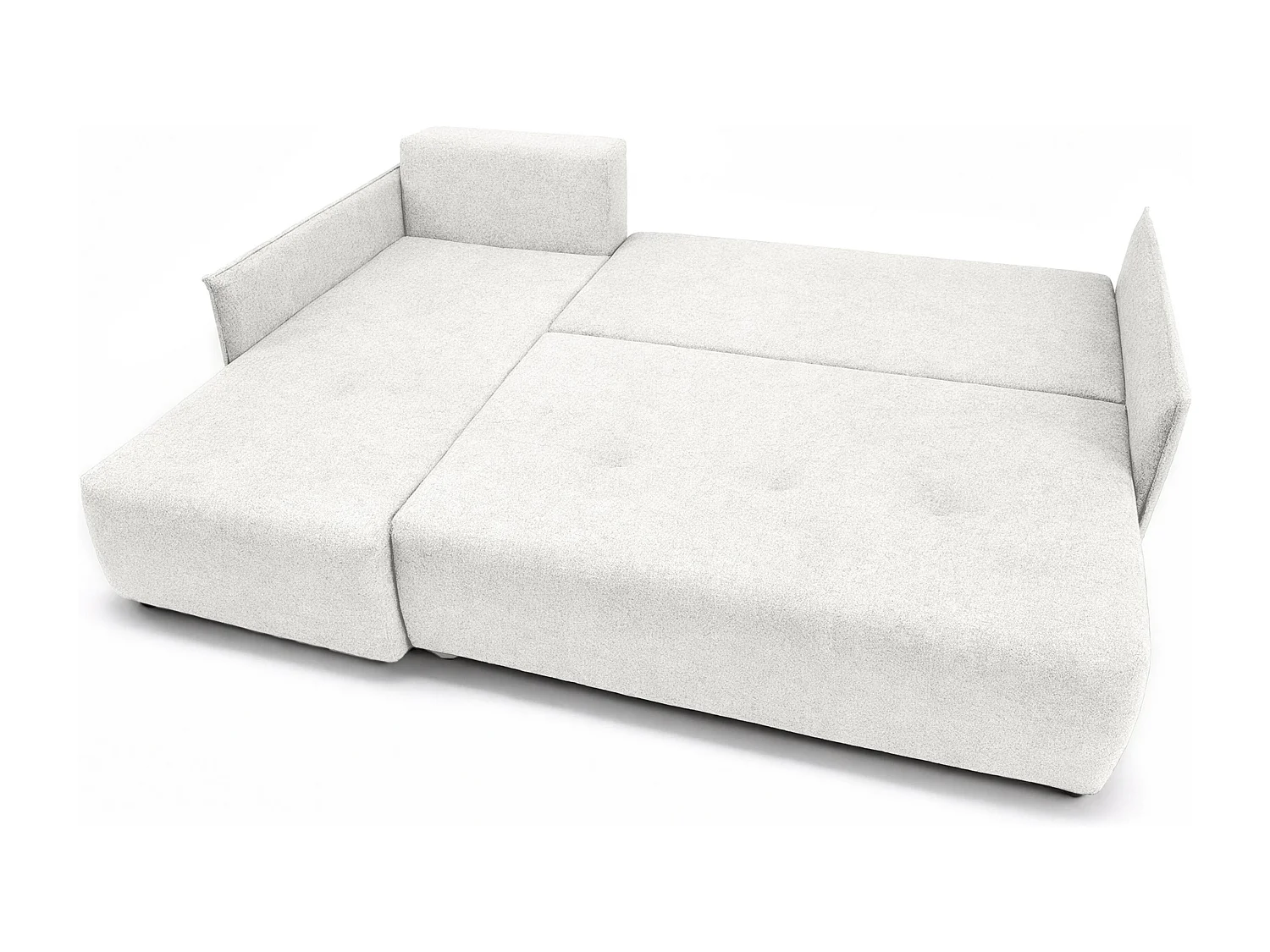 AX LIVING Ecksofa Damascus Weiß mit Schlaffunktion Bettkasten Schlafsofa 212 cm links