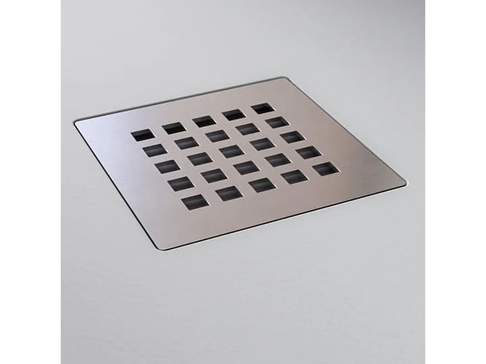 Douchebak van antislip hars | Inclusief afvoerventiel en rooster | Kleur Gris perle | 110x70cm