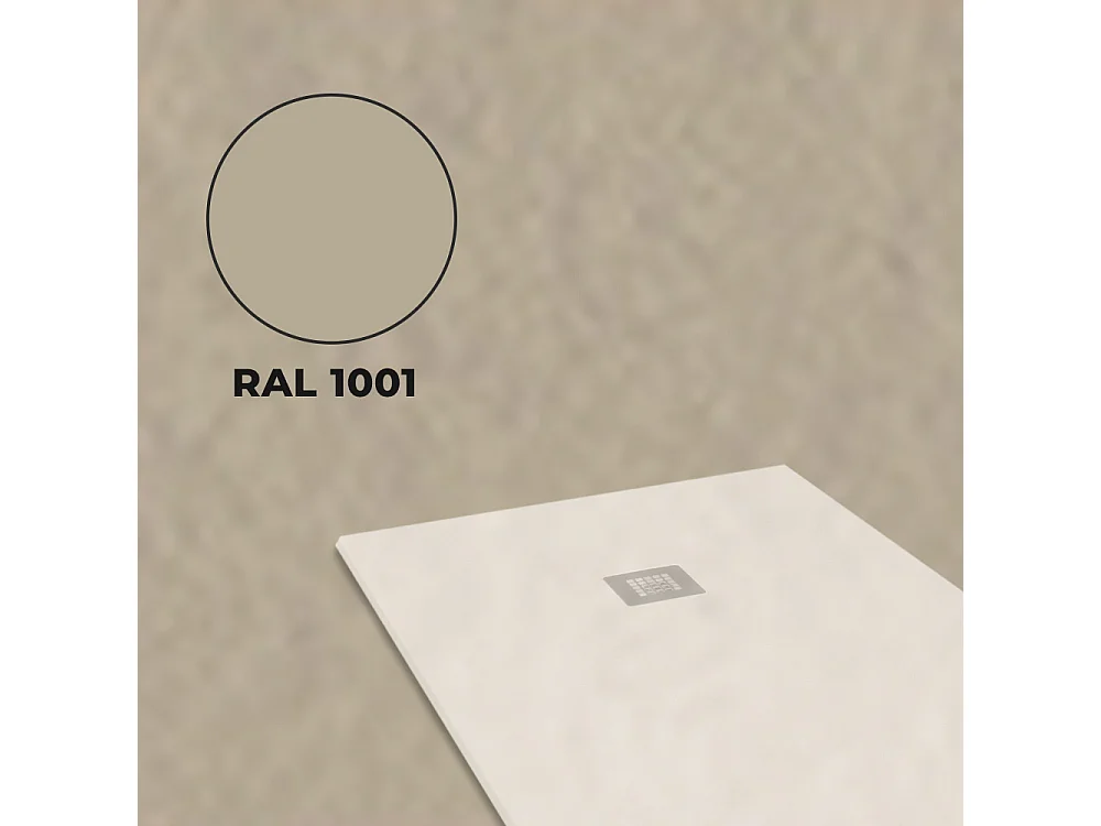 Receveur de douche en résine antidérapant | Inclut une bonde d’évacuation et une grille | Couleur Moka | 200x70cm