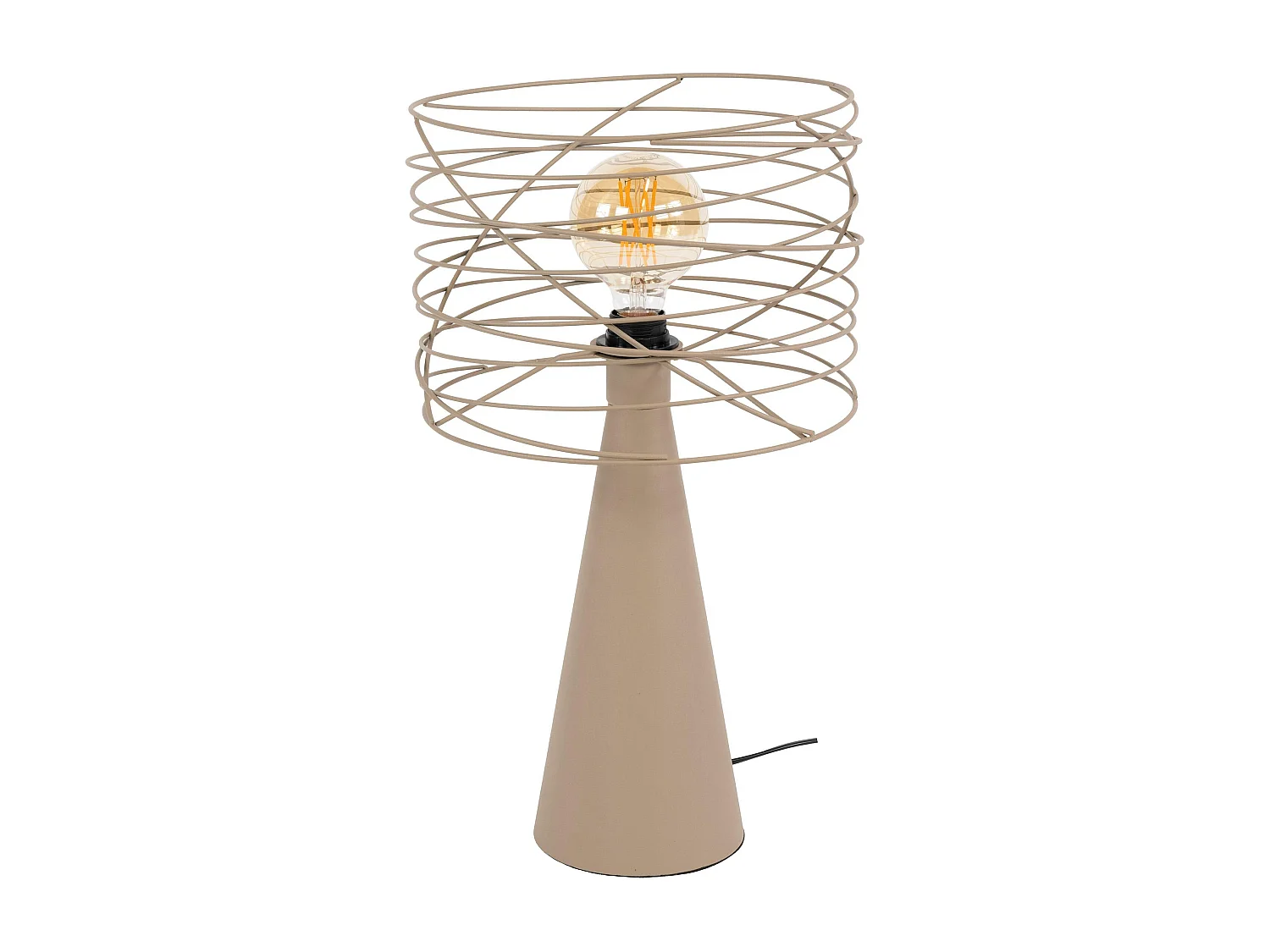 Lampe de salon métal beige pied conique RALF