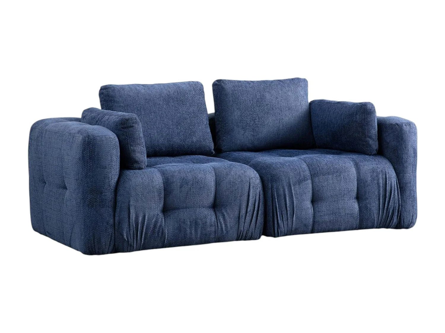 Canapé 2 places modulable bleu foncé, forme organique BARI