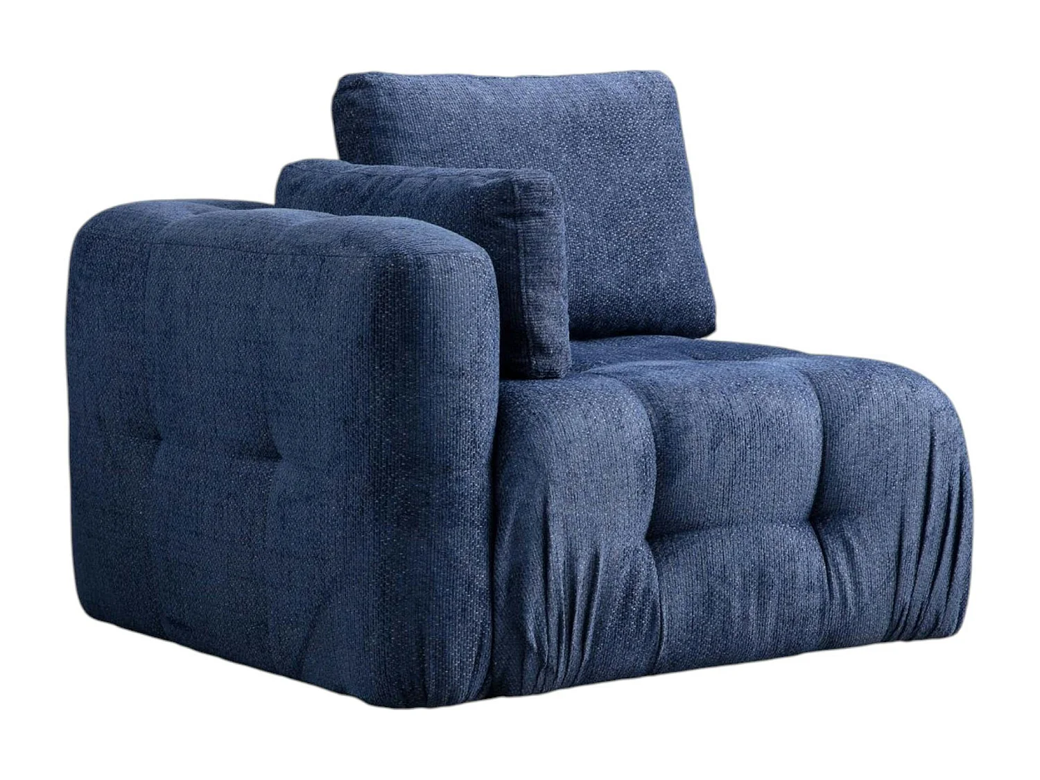 Canapé 2 places modulable bleu foncé, forme organique BARI