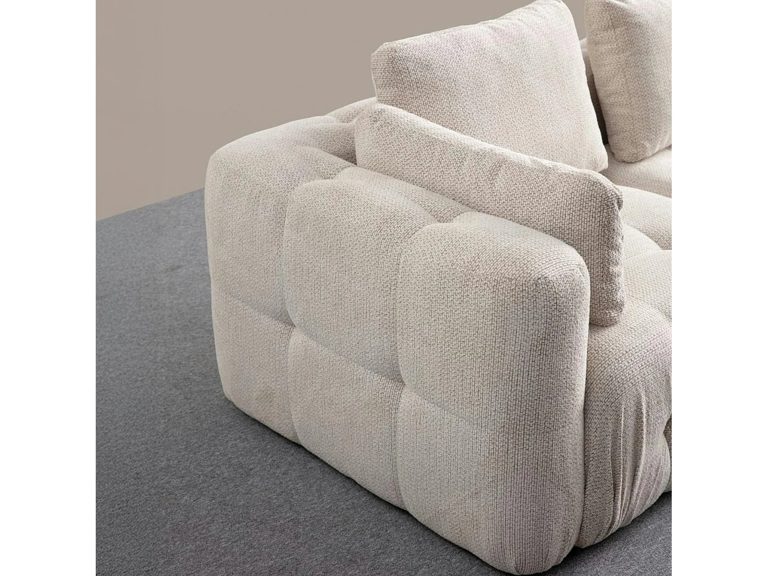 Canapé 2 places modulable beige, forme organique BARI