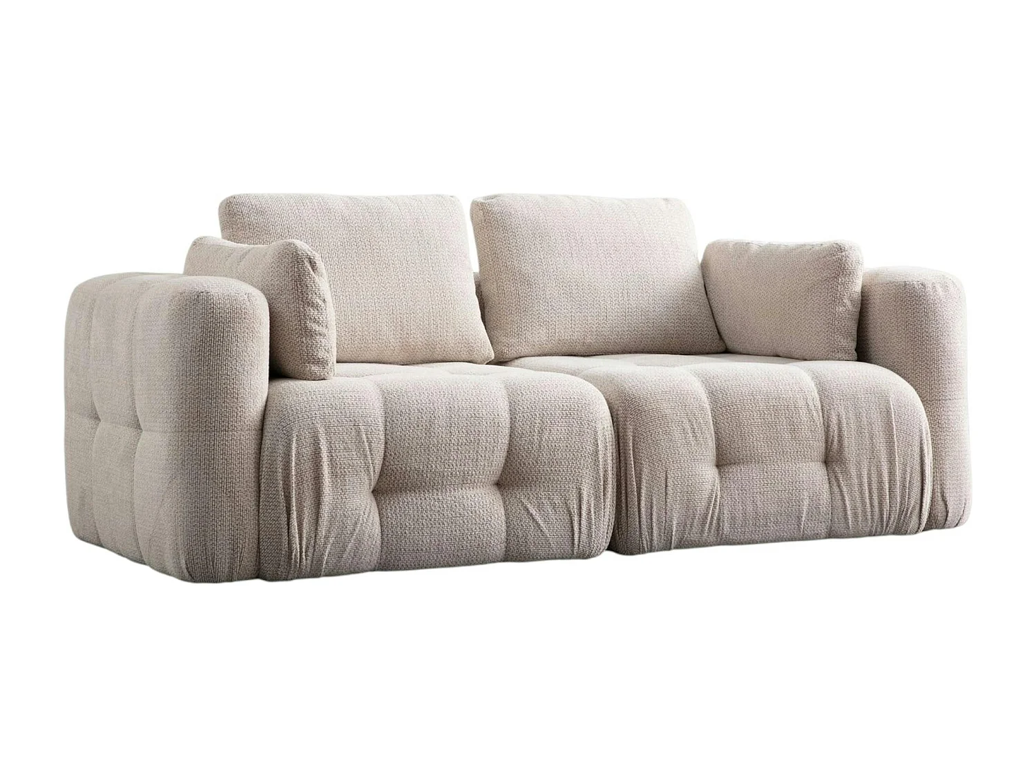 Canapé 2 places modulable beige, forme organique BARI