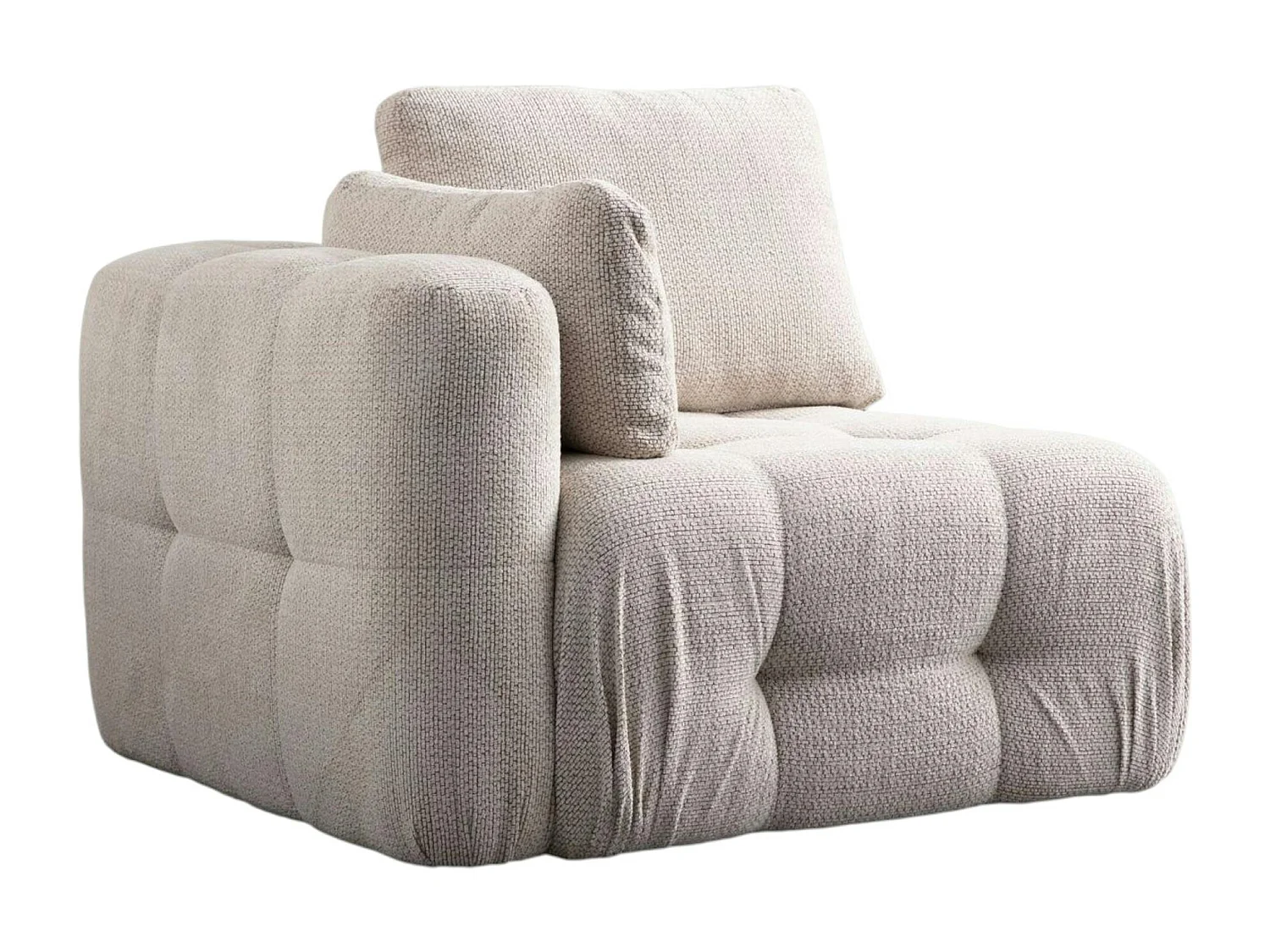 Canapé 2 places modulable beige, forme organique BARI