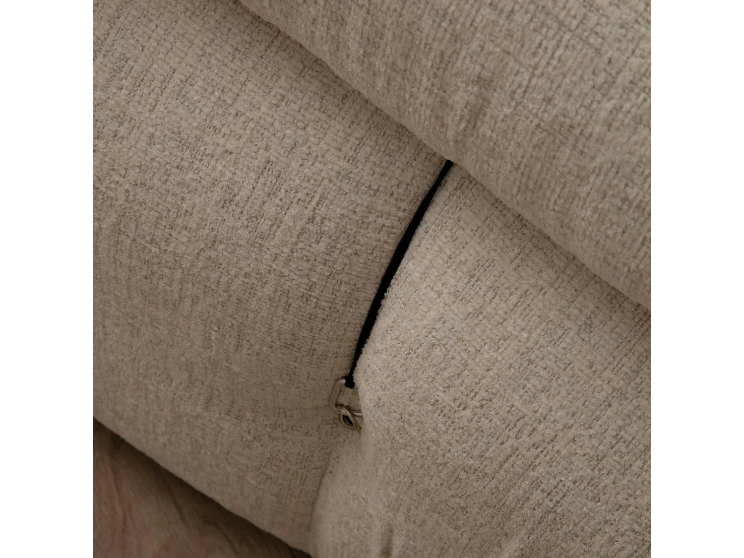Canapé modulable 3 places tissu bouclette écru RONDA