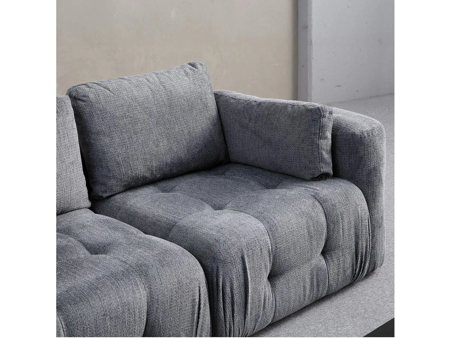 Canapé 2 places modulable gris, forme organique BARI