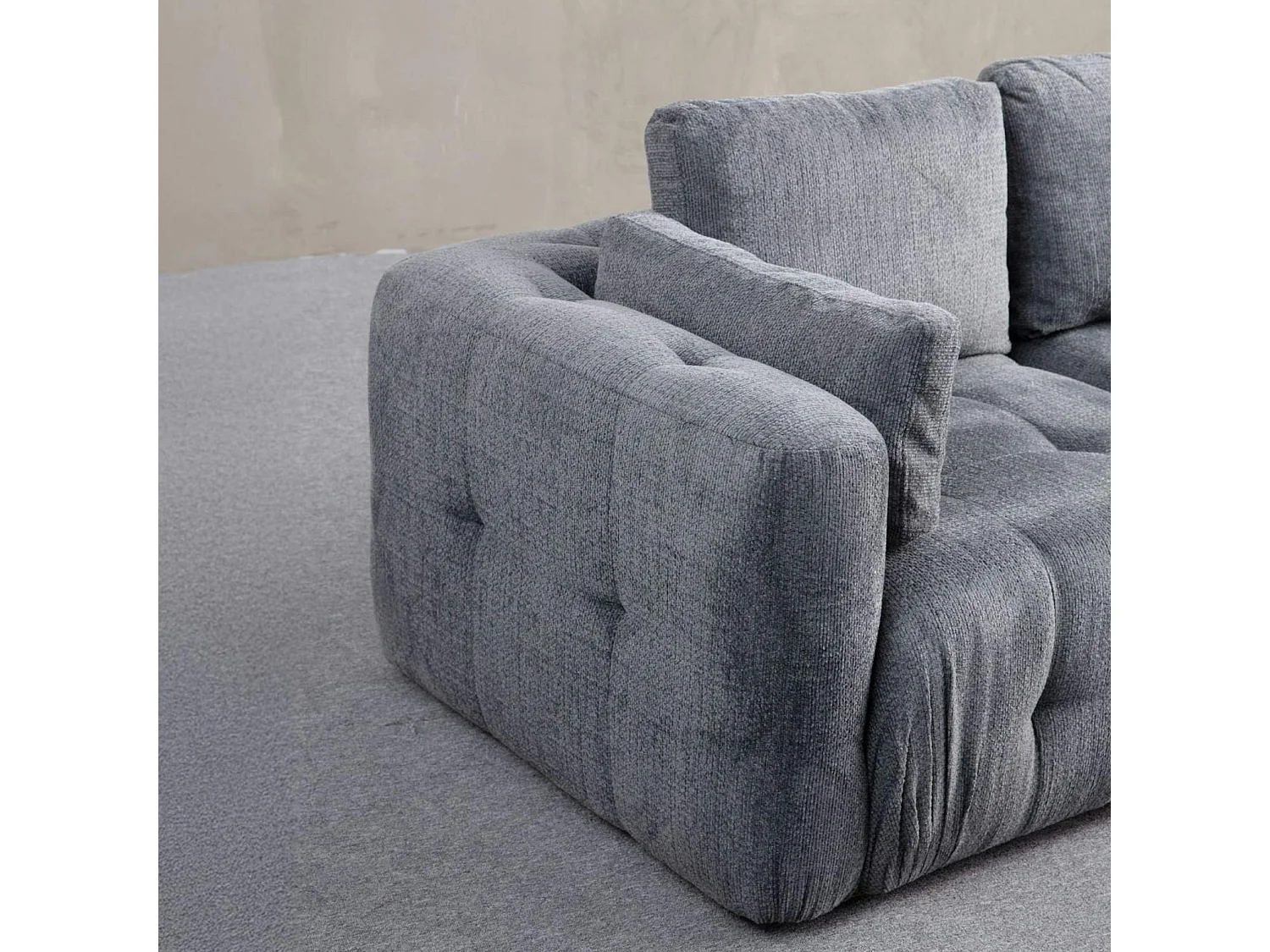 Canapé 2 places modulable gris, forme organique BARI