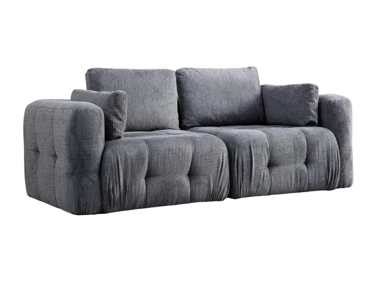 Canapé 2 places modulable gris, forme organique BARI