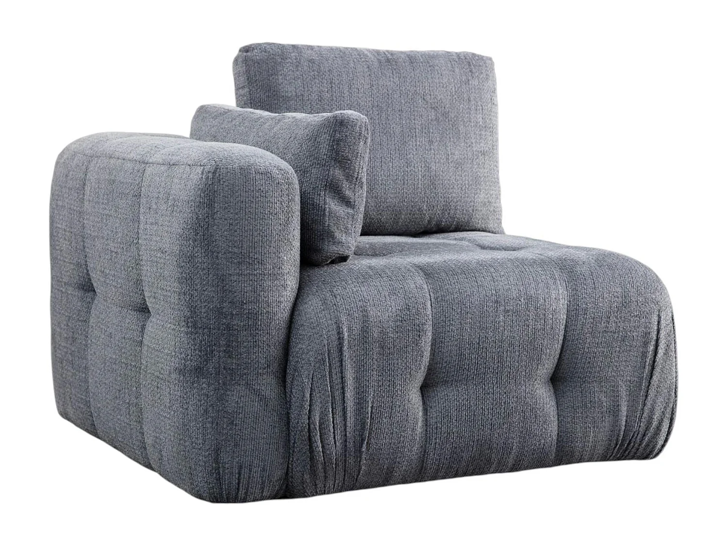 Canapé 2 places modulable gris, forme organique BARI