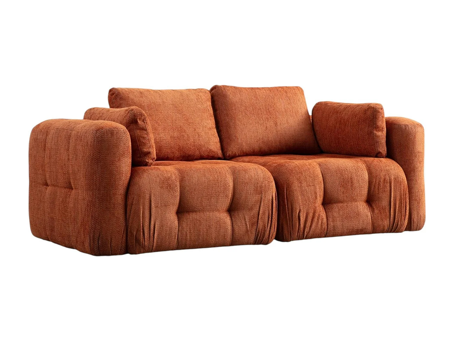 Canapé 2 places modulable rouille, forme organique BARI