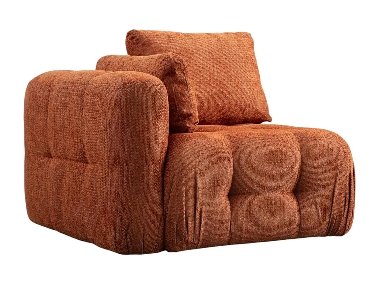 Canapé 2 places modulable rouille, forme organique BARI