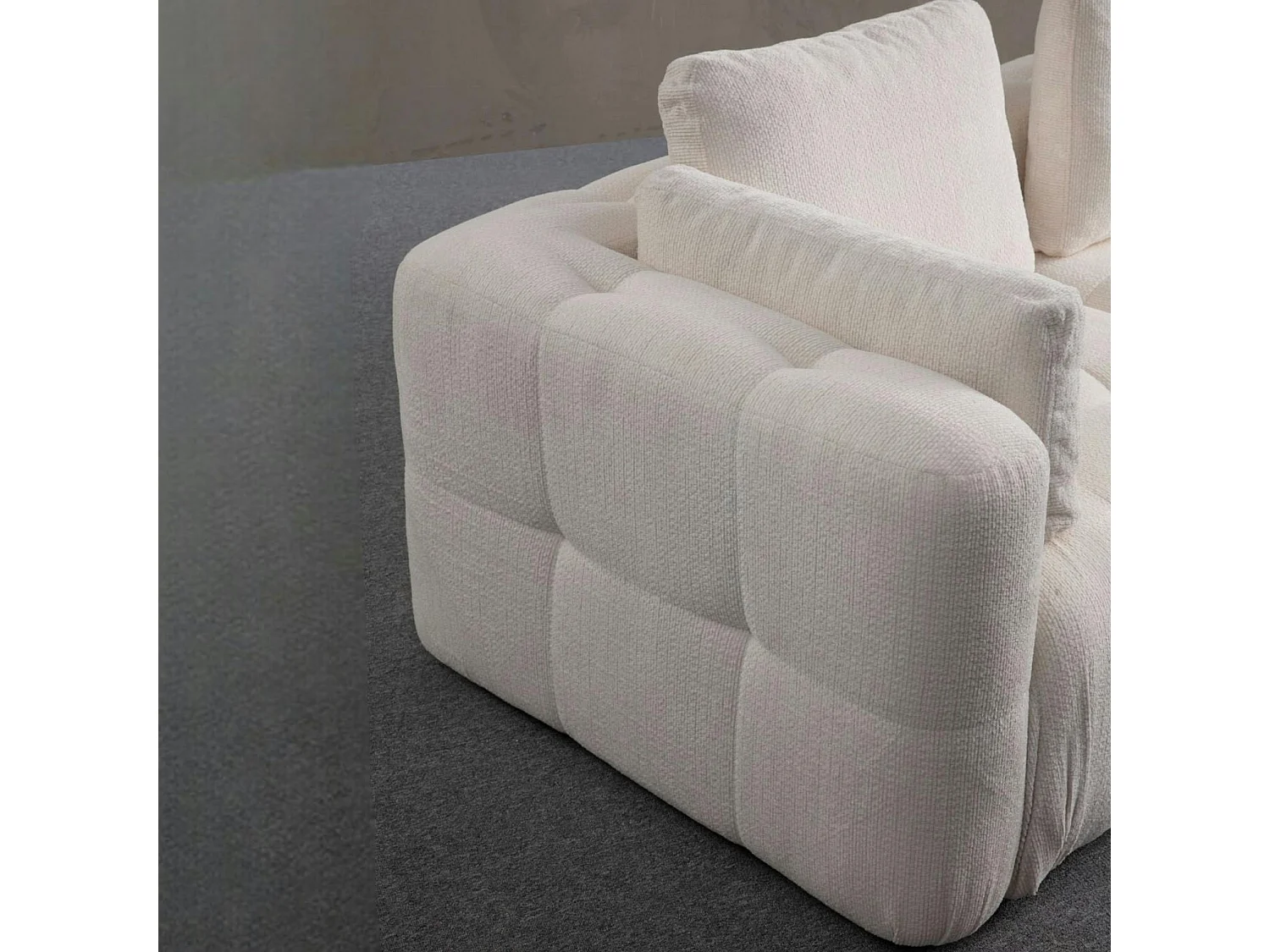 Canapé 2 places modulable blanc, forme organique BARI