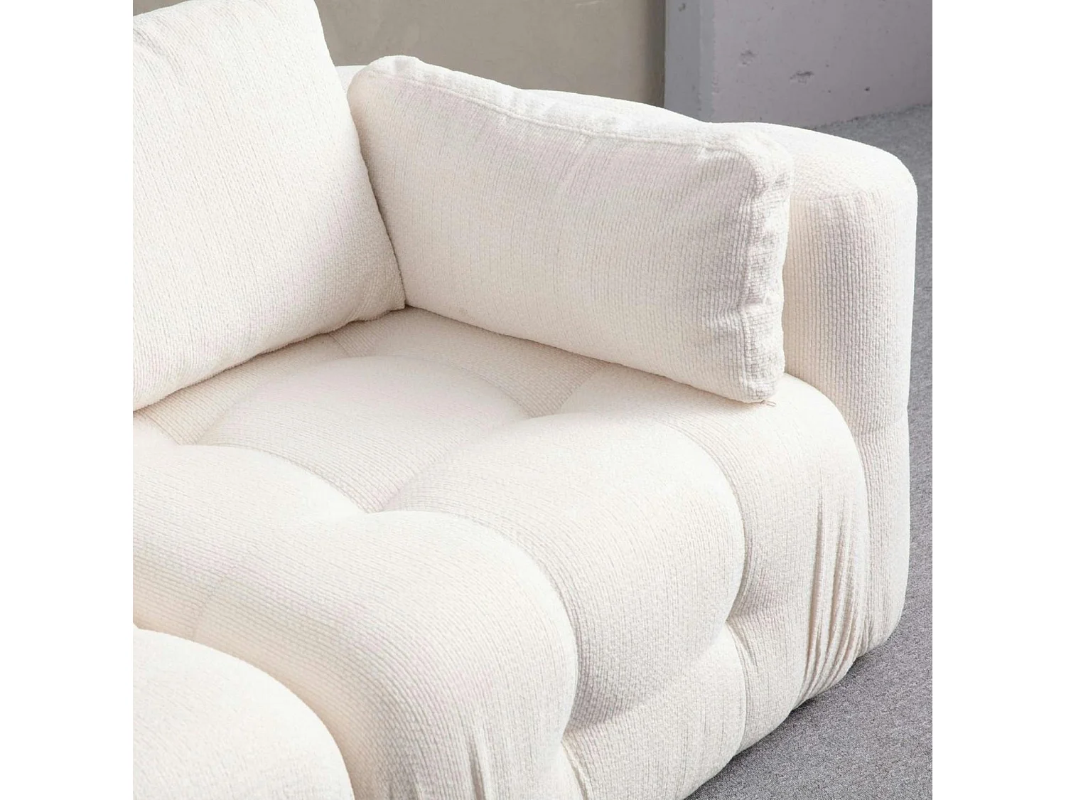 Canapé 2 places modulable blanc, forme organique BARI