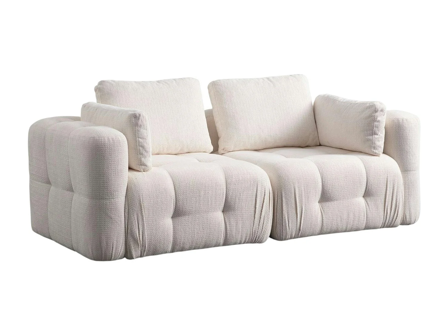 Canapé 2 places modulable blanc, forme organique BARI