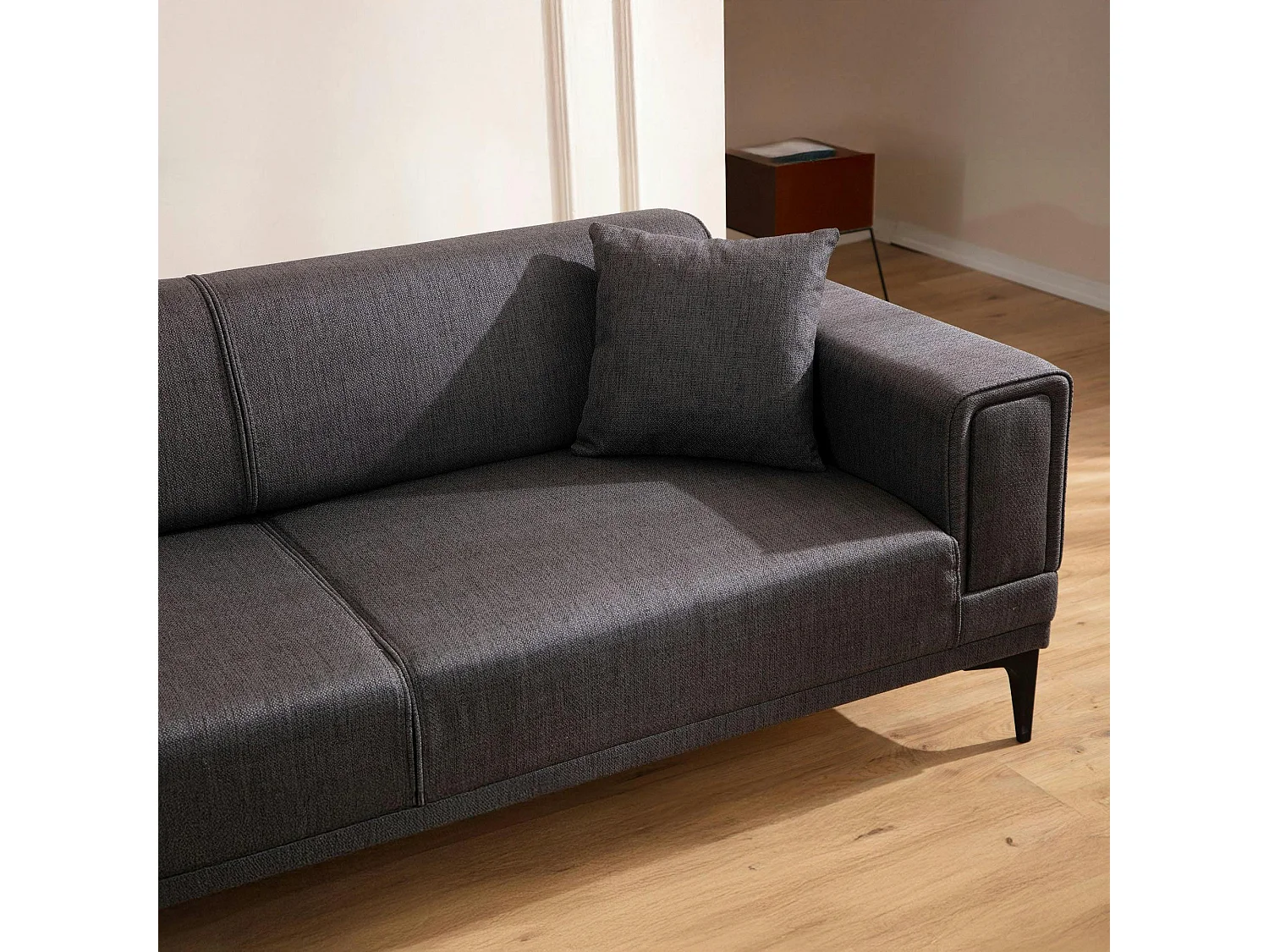 Canapé 2 places anthracite, accoudoirs matelassés 170 cm LUCCA