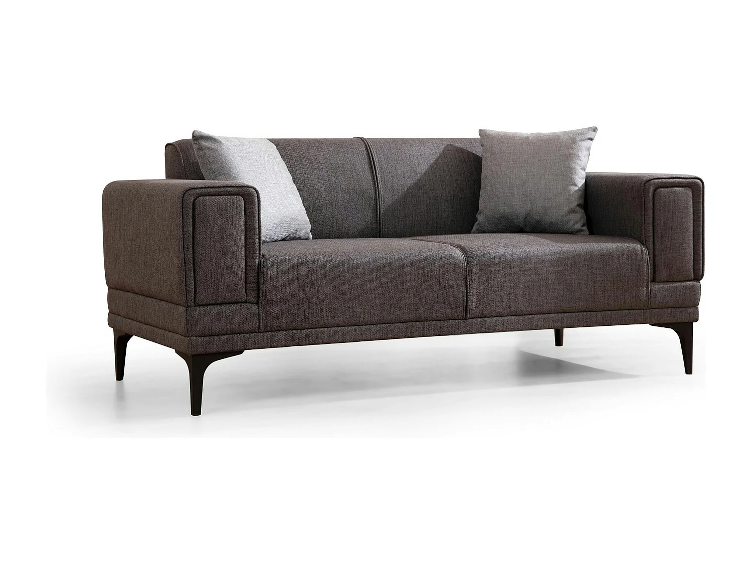 Canapé 2 places anthracite, accoudoirs matelassés 170 cm LUCCA