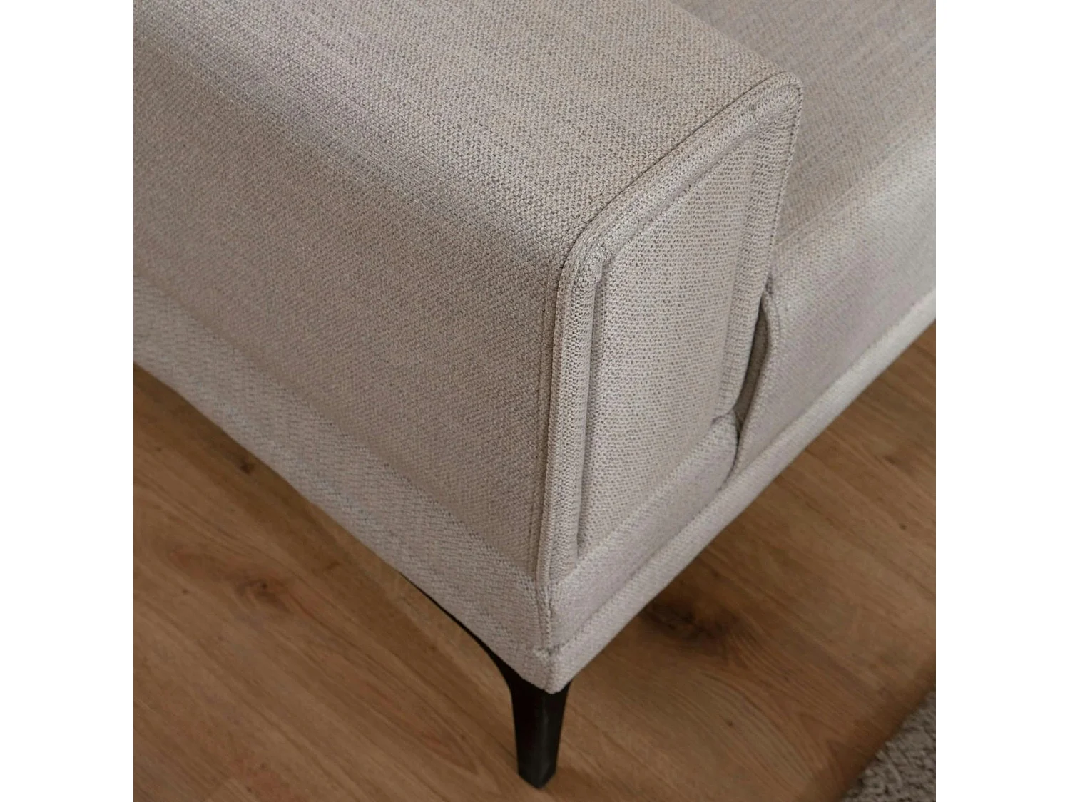 Canapé 2 places écru, accoudoirs matelassés 170 cm LUCCA