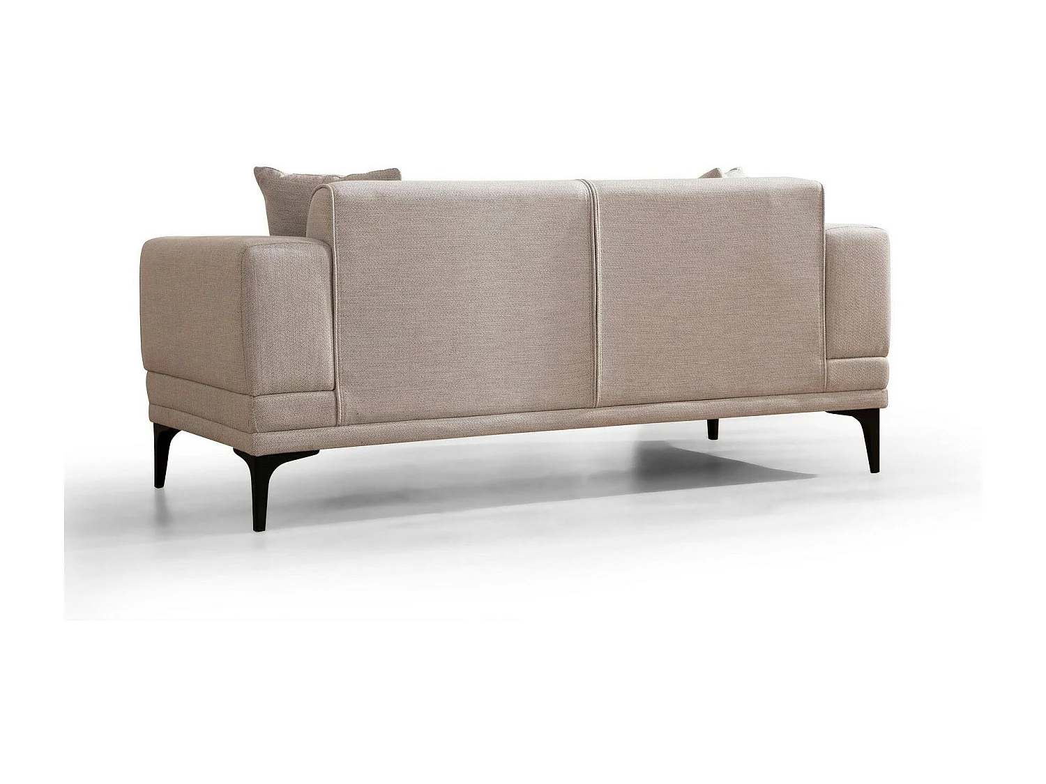 Canapé 2 places écru, accoudoirs matelassés 170 cm LUCCA