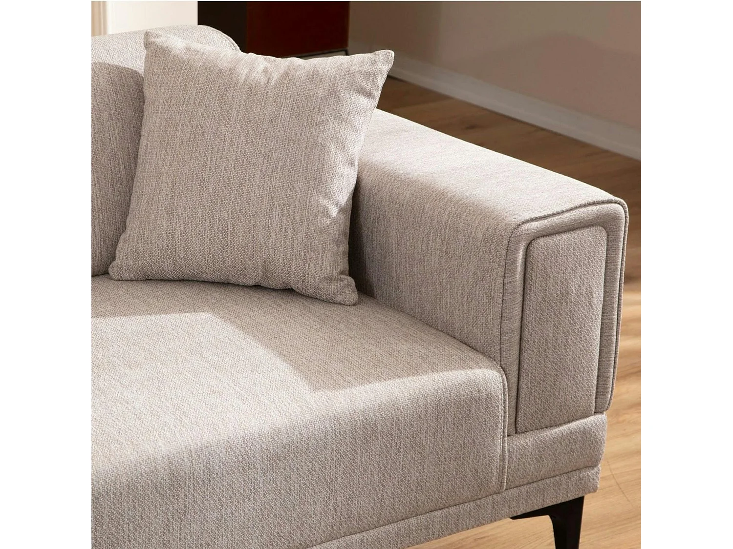 Canapé 2 places taupe, accoudoirs matelassés 170 cm LUCCA