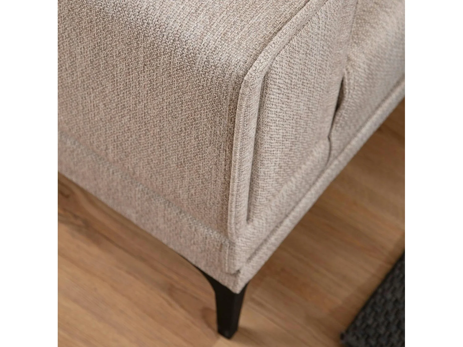 Canapé 2 places taupe, accoudoirs matelassés 170 cm LUCCA