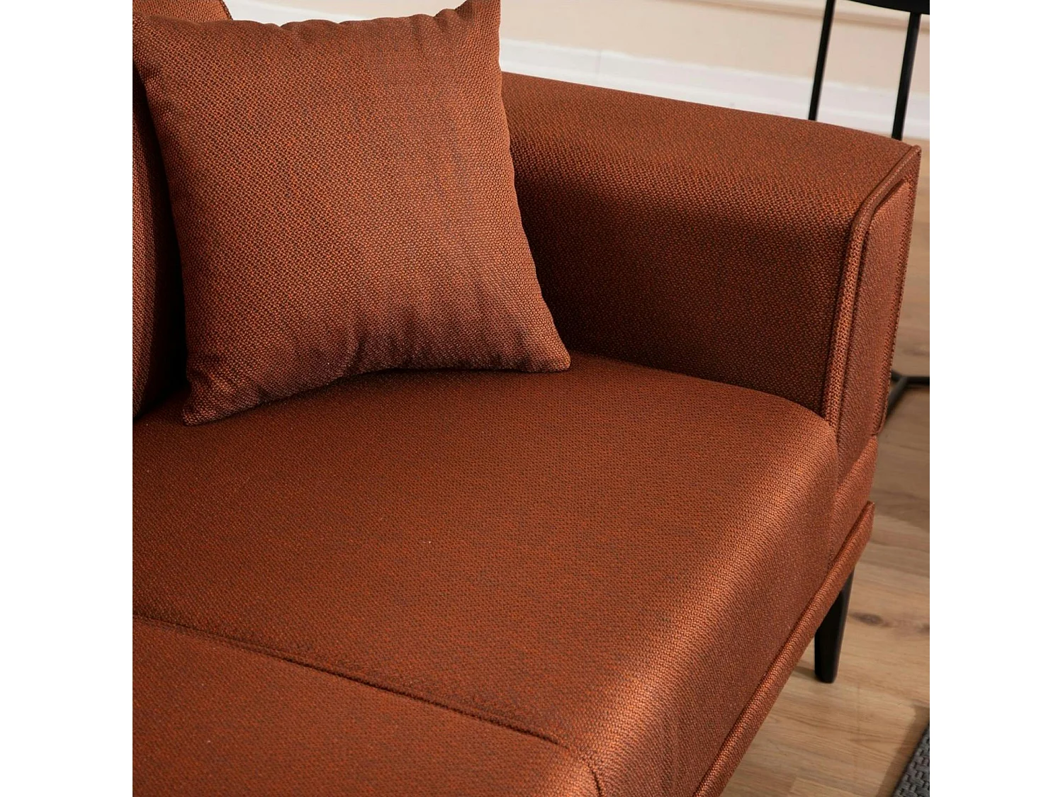 Canapé 2 places rouille, accoudoirs matelassés 170 cm LUCCA