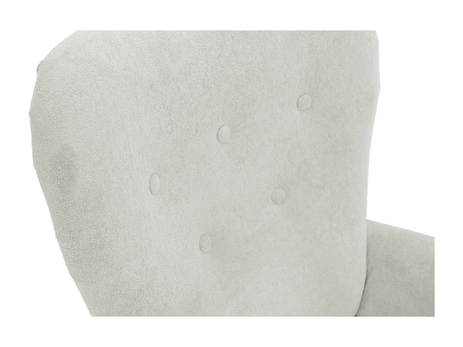 Velo Sessel - Gepolsterter Sessel mit Holzbeinen, Retro-Stil, Cremeweiß.