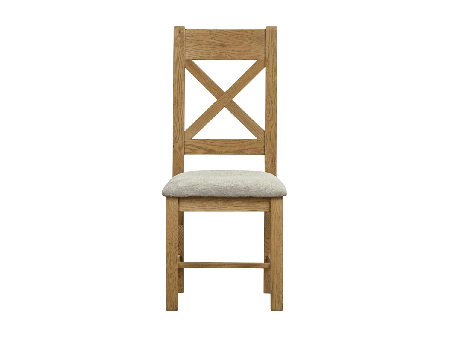 Chaise bois et tissu dossier en croix (lot de 2) VALMONT