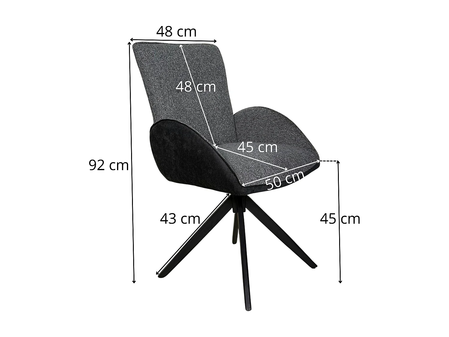 Fauteuil de table pivotant prune, bi-matière (lot de 2) AGADE