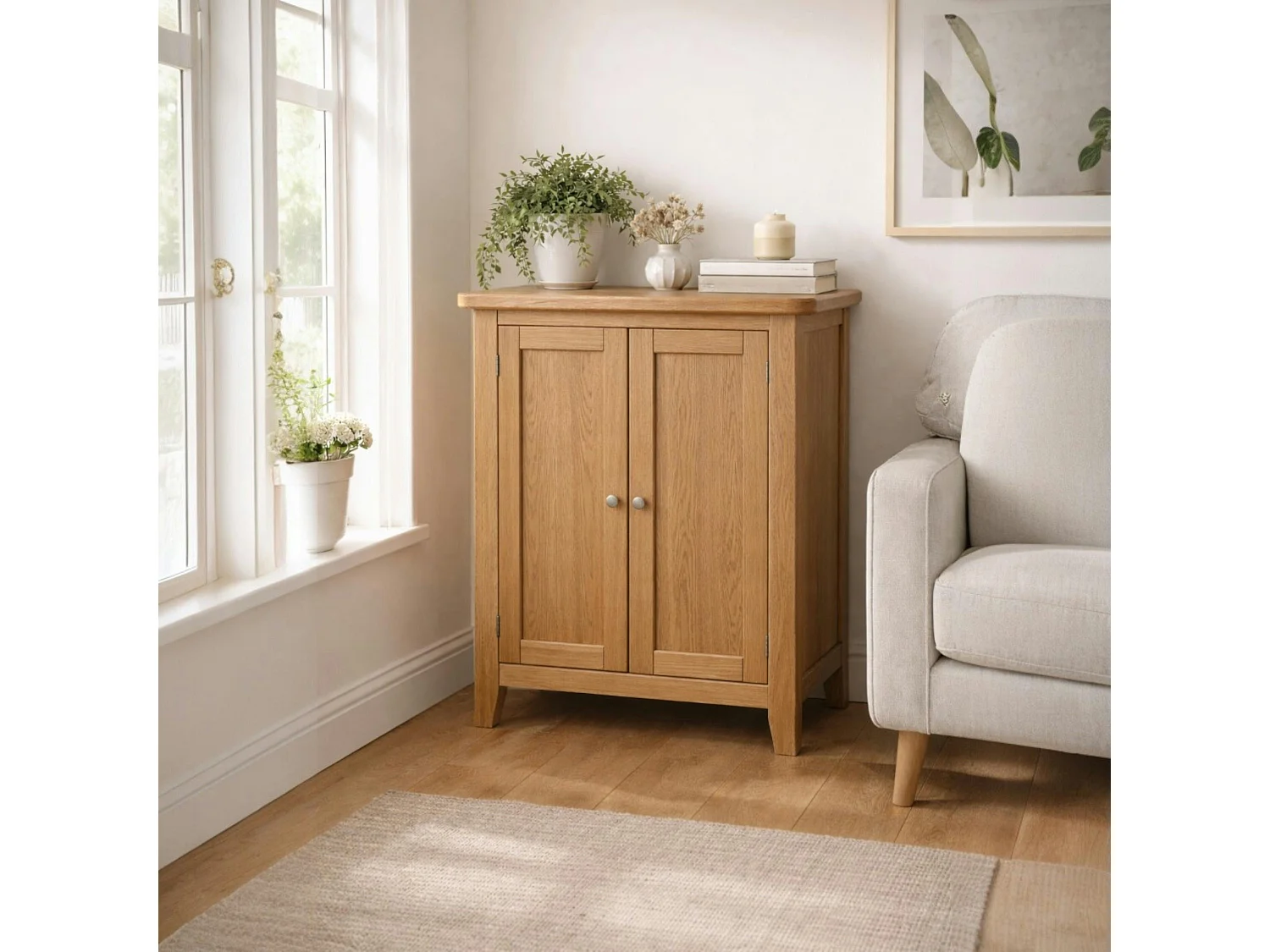 Petit meuble de rangement en chêne 2 portes VALMONT