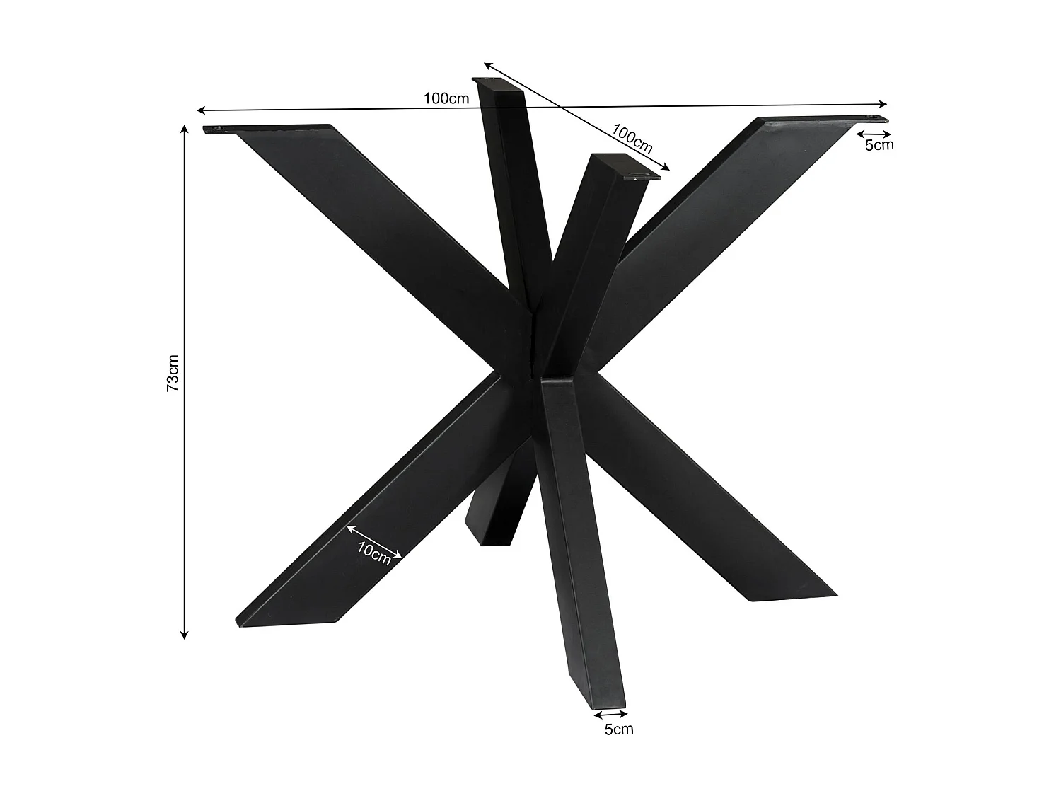 Pied de table mikado en métal noir pour table ronde / carrée RALF