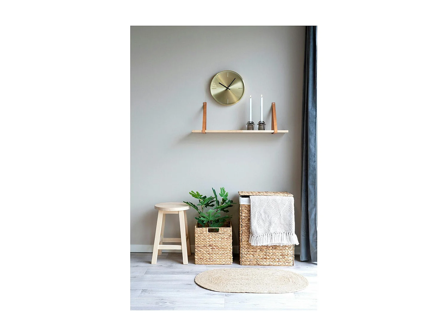 Tapis de salle de bains ovale en jute tressée FEZ