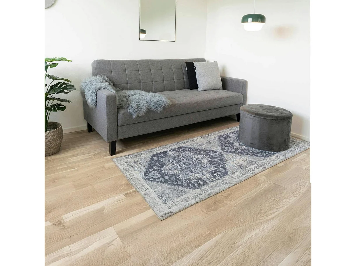 Tapis de couloir vintage tons bleus FEZ