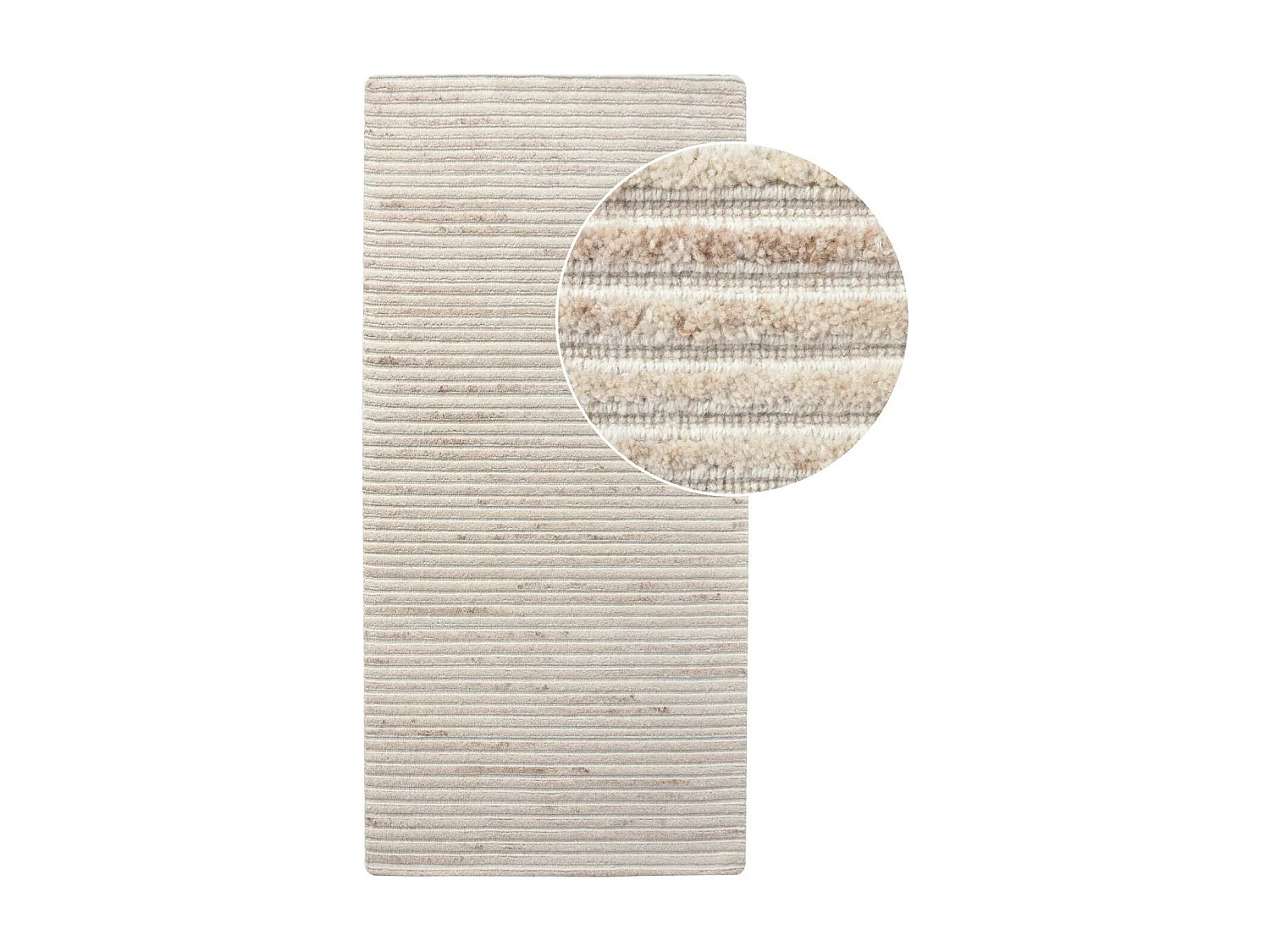 Tapis de couloir beige ivoire tufté FEZ