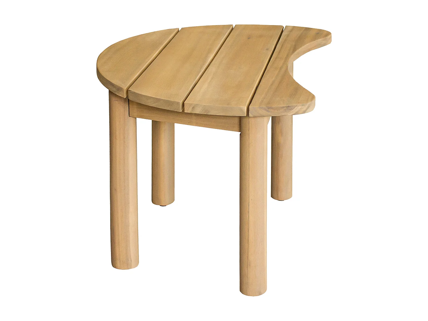 Salon de jardin 5 places en acacia et coussins beige LAGOA - HAPPY GARDEN