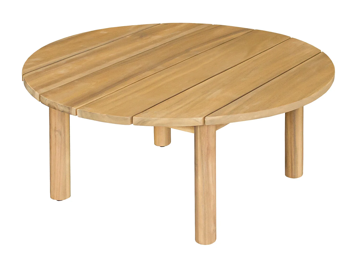 Salon de jardin 5 places en acacia et coussins beige LAGOA - HAPPY GARDEN