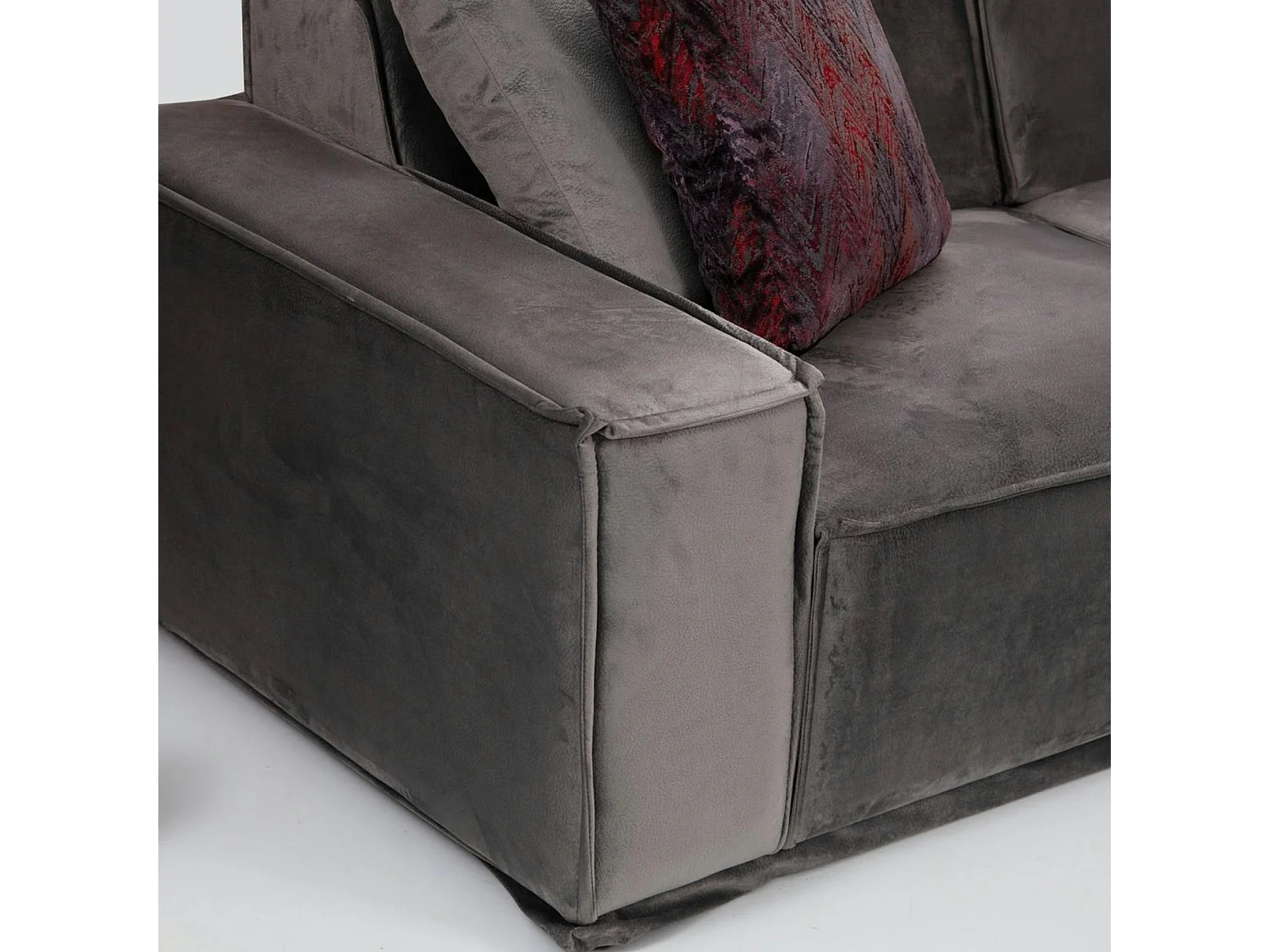 Canapé 3 places modulable velours gris, style urbain BILLUND