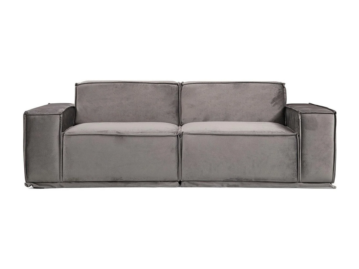 Canapé 3 places modulable velours gris, style urbain BILLUND