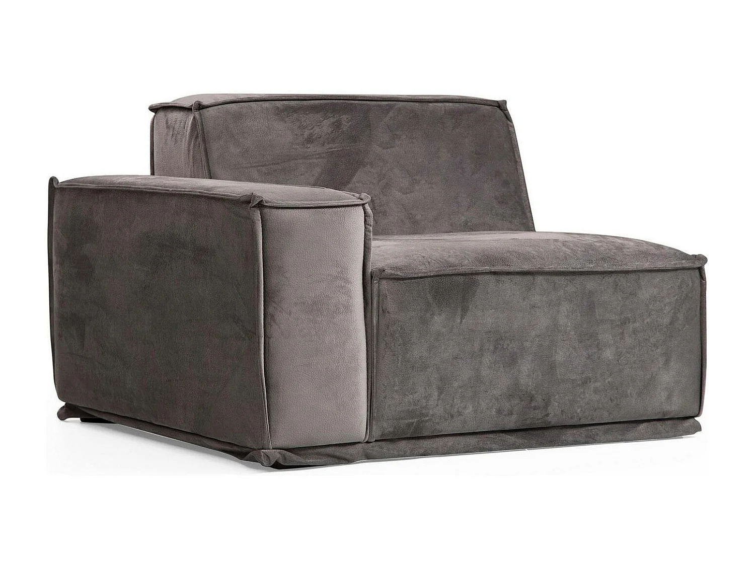 Canapé 3 places modulable velours gris, style urbain BILLUND