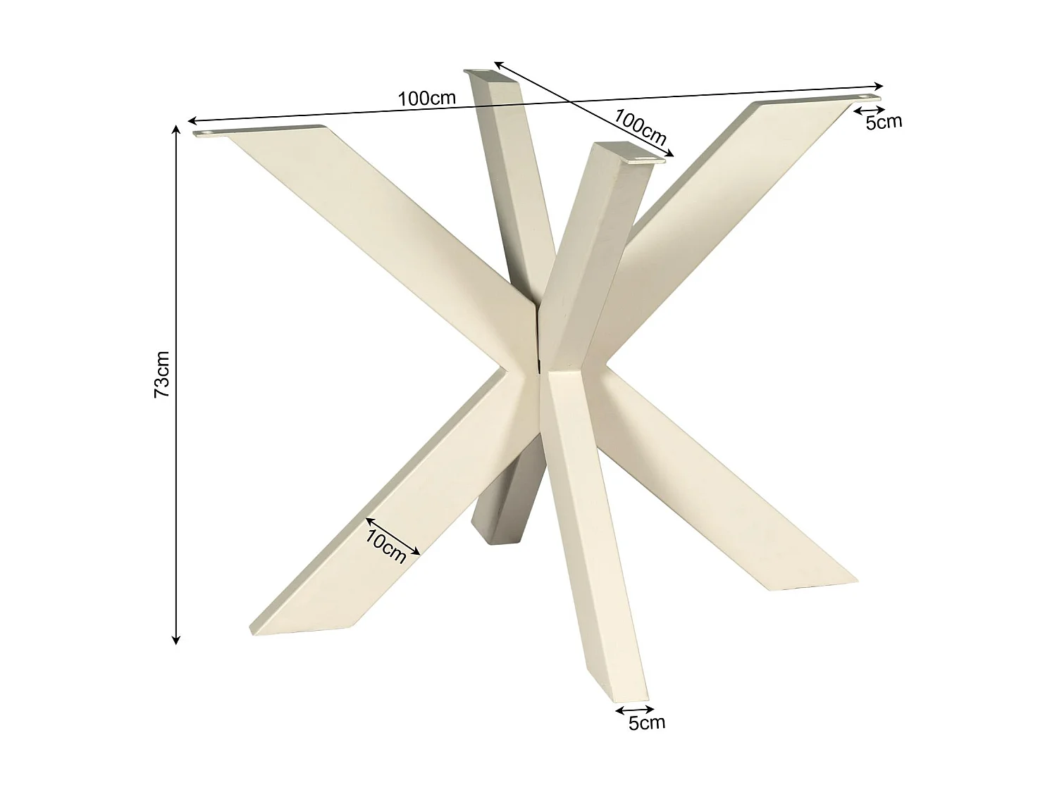 Pied de table mikado en métal sable pour table ronde / carrée RALF