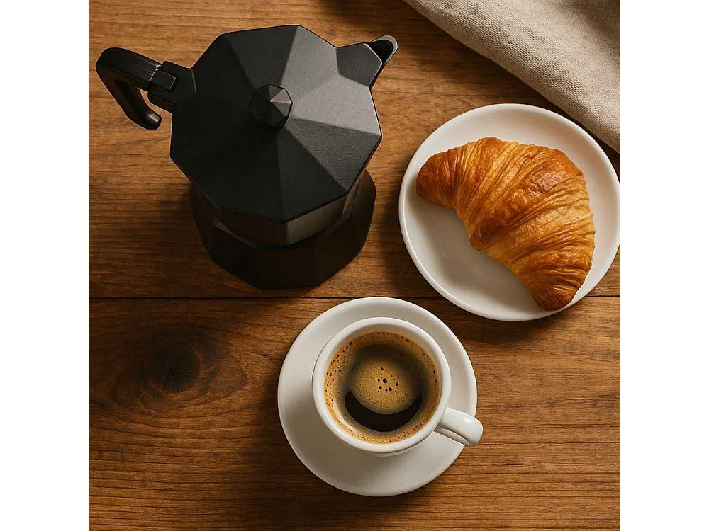 Italiaanse Koffiezetter Pezzetti Italexpress Aluminium Zwart 6 Kopjes - Traditionele Aromatische Koffie