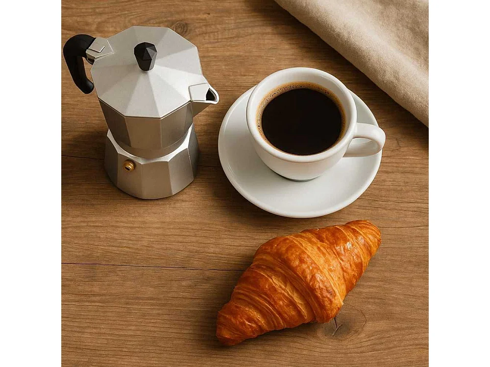 Italiaanse Koffiezetter Pezzetti Italexpress 9 Kopjes Mat Aluminium RVS Made in Italy