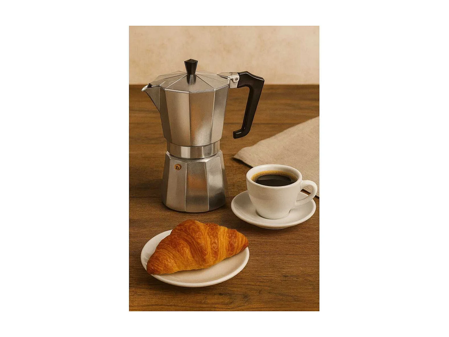 Italiaanse Koffiezetter Pezzetti Italexpress 9 Kopjes Mat Aluminium RVS Made in Italy